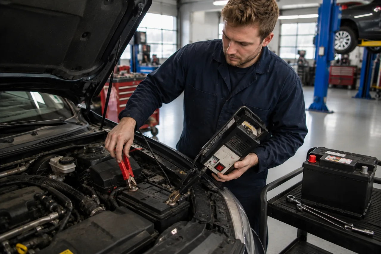 Car battery testing and replacement at Big O Tires North Vancouver